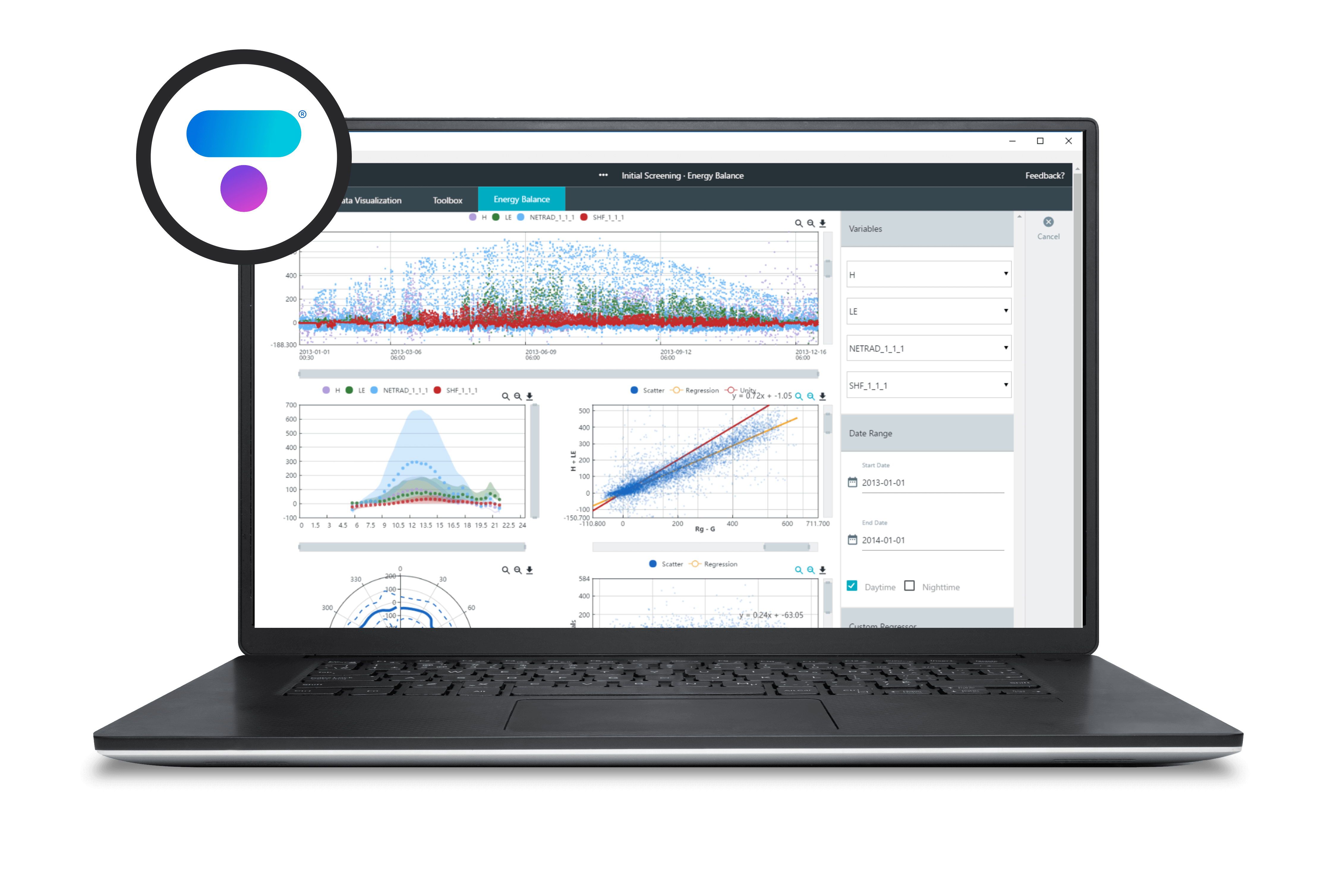 Laptop displaying the Tovi software