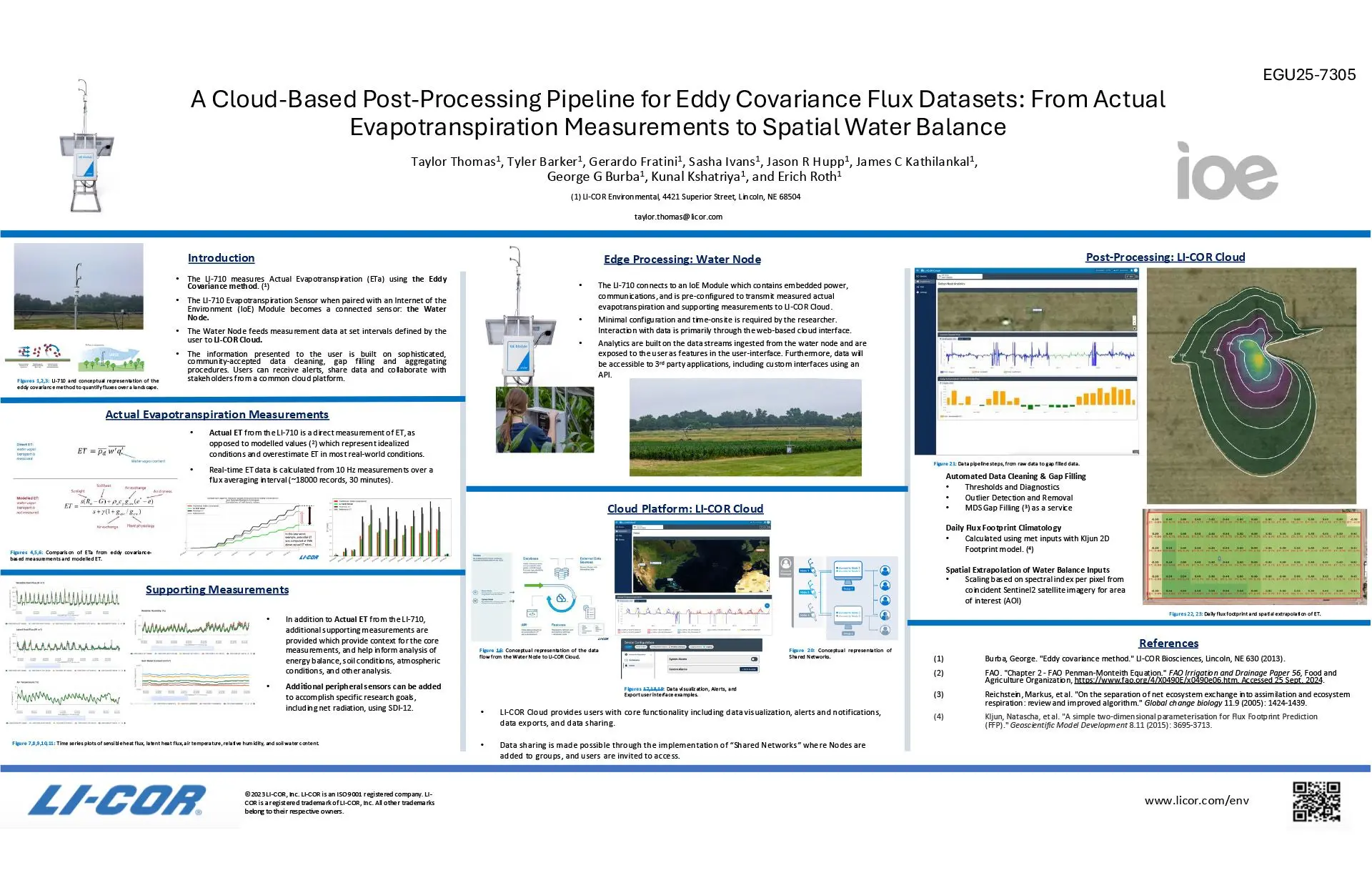 A Cloud-Based Post-Processing Pipeline for Eddy Covariance Flux Datasets: From Actual Evapotranspiration Measurements to Spatial Water Balance