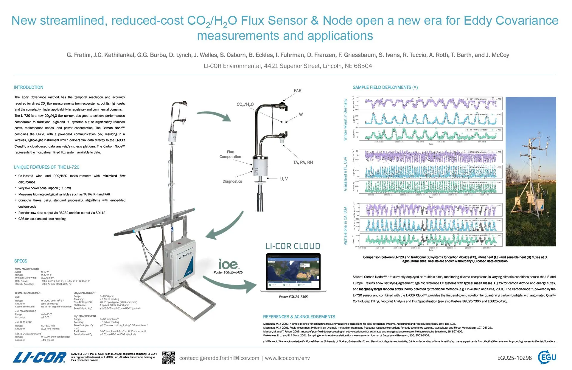 New streamlined, reduced-cost CO2/H2O Flux Sensor & Node open a new era for Eddy Covariance measurements and applications